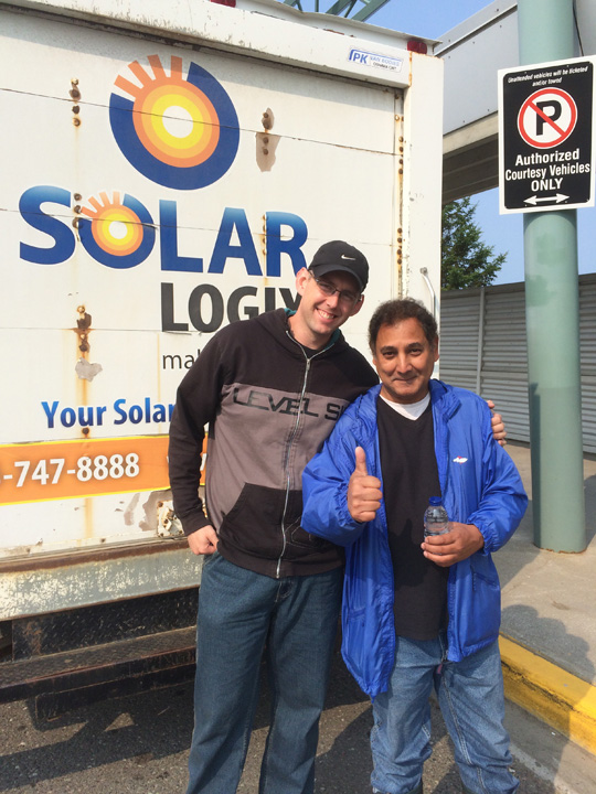 John of Solar Logix and Tony of DAI getting ready to leave Thunder Bay for McDowell Lake