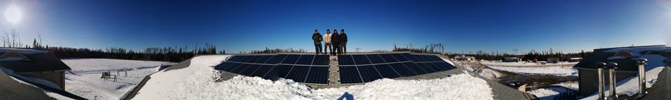 Joel McKay and Kyle Harper from Keewaywin and Francisco Carlos and Marc Reeve-Newson from Toronto