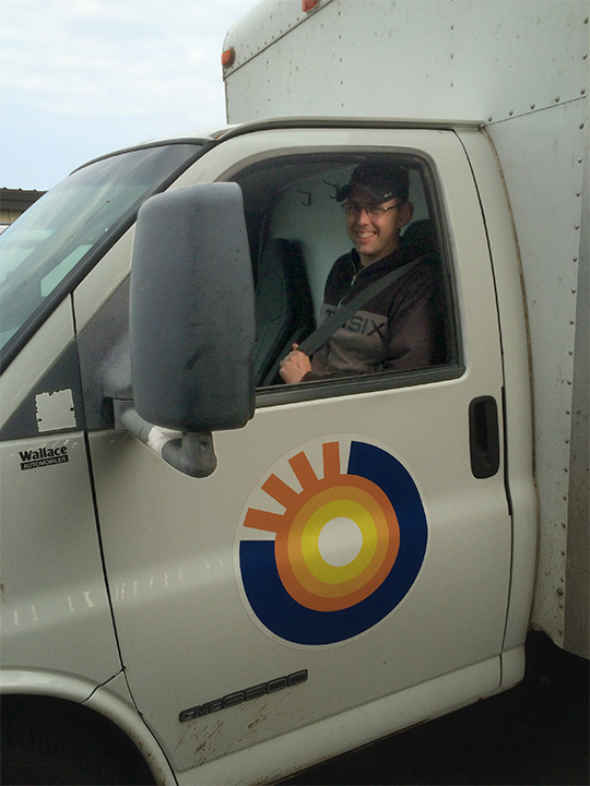 John in the Solar Logix truck